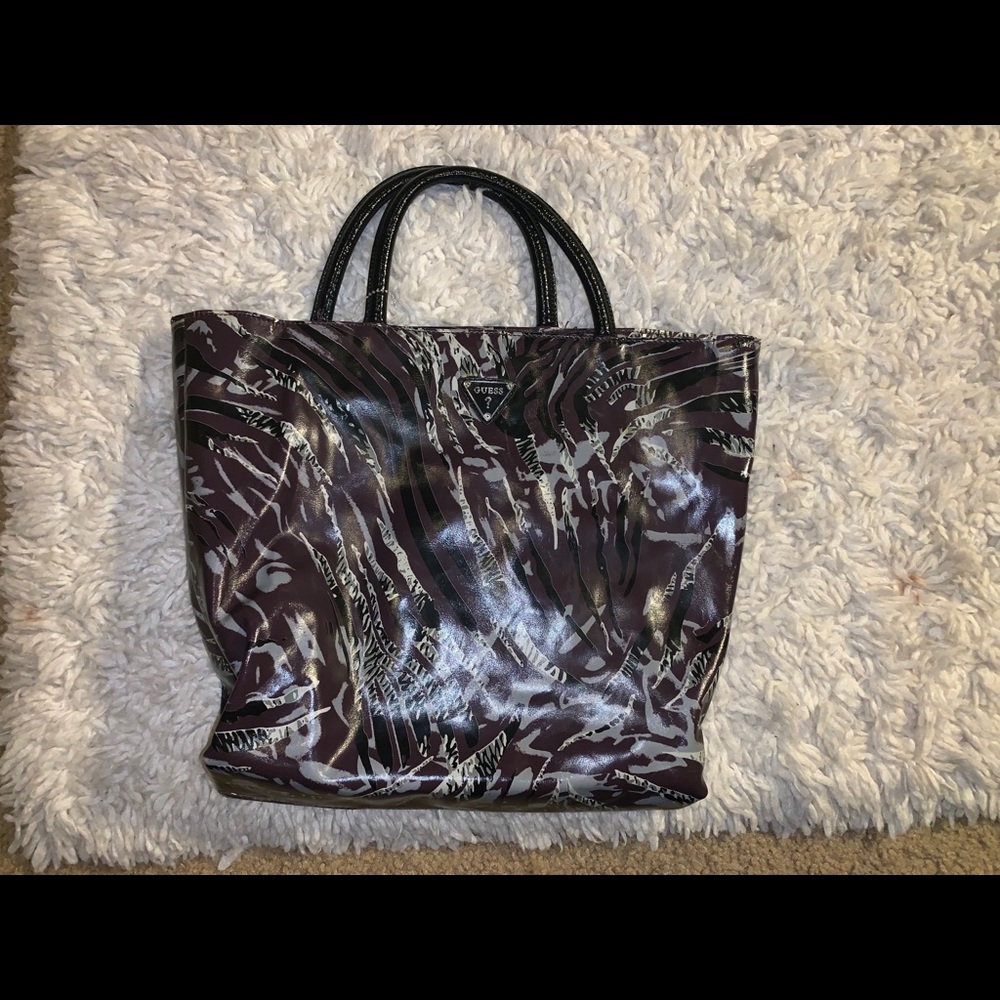 Vintage Guess Mauve Animal Print Tote